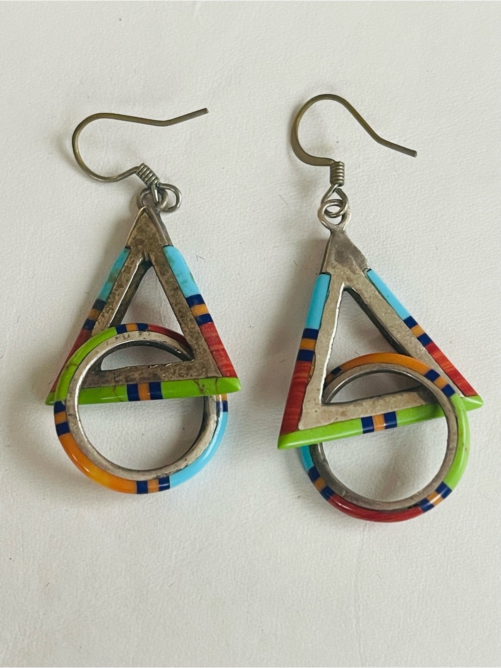 Vintage Native American sterling silver dangle earrings